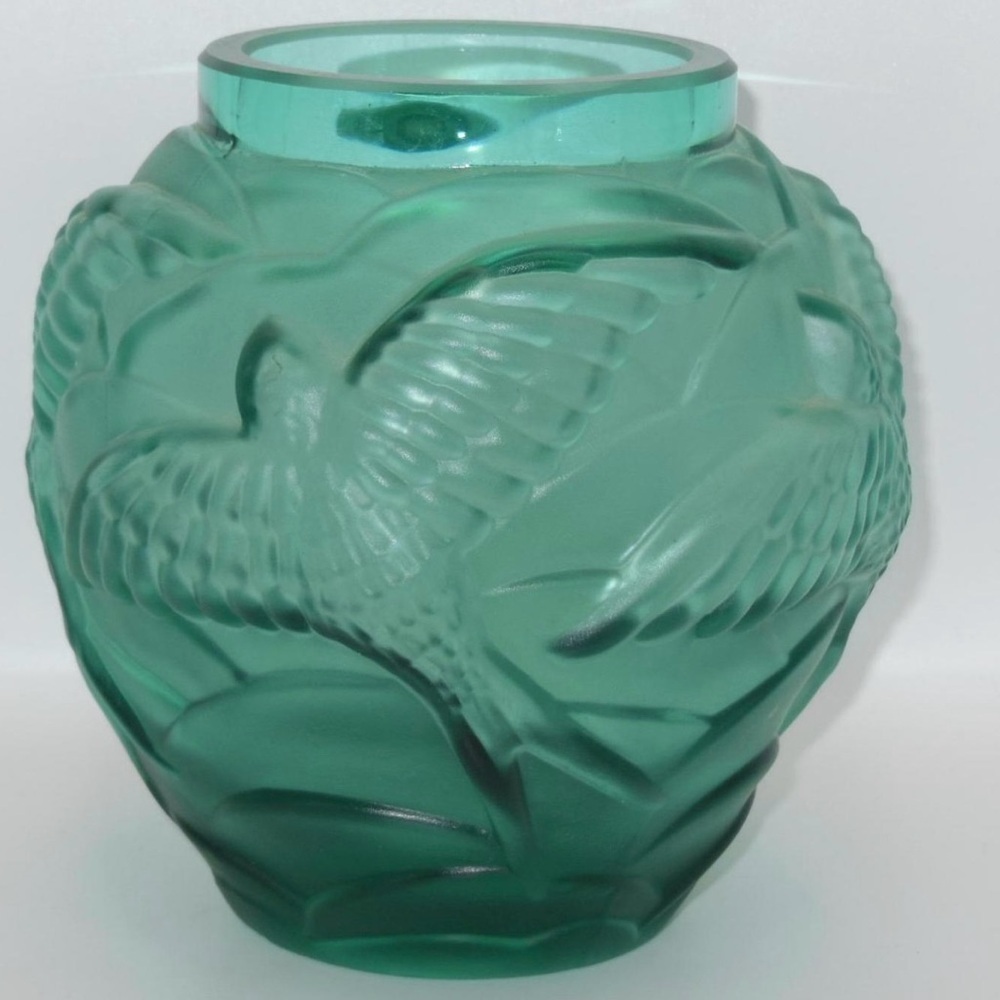 Josef Inwald Barolac Swallows in Flight Vase Vintage GERMAN/Bohemian - Picture 10 of 11